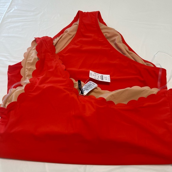 J CREW Scalloped one-shoulder one-piece swimsuit size XL. - Picture 13 of 15